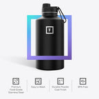 IRON °FLASK Camping & Hiking Hydration Flask with 3 Lids - Stainless Steel, Double Walled & Vacuum Insulated Water Bottle - Leak Proof & BPA Free (Bubble Gum, Spout - 64 oz)