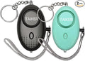 Personal Alarm for Women 140DB Emergency Self-Defense Security Alarm Keychain with LED Light for Women Kids and Elders-2 Pack (Black & Aqua Marine)