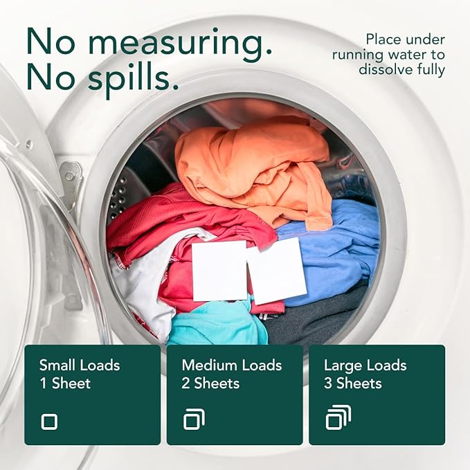 Kind Laundry Detergent Sheets – 18 Loads Ocean Breeze, EWG Verified, No Residue After Wash, Eco Plastic-Free Liquidless Laundry Soap, Non-Toxic Formula, for Sensitive Skin, Travel & Dorm Friendly