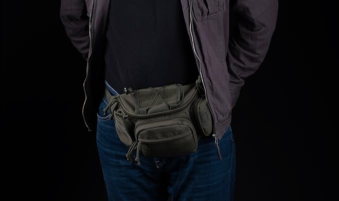 Tactical Waist Bag Utility Fanny Pack Small Hip Belt Bag Crossbody Sling Pack for Outdoor Every Day Carry, Hiking, Camping, Travel