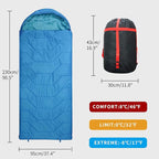 Jumbo Sleeping Bag for Adult&Kids,Cold&Warm Weather with Compression Sack and Water Resistant for Family Camping,Travel and Car Camping