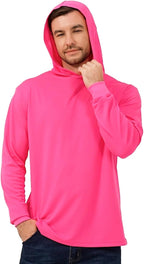 ProtectX High Visibility Sun Protection Lightweight Long Sleeve Hoodie, UPF 50+ Quick-Dry, SPF UV Shirt, Active Wear
