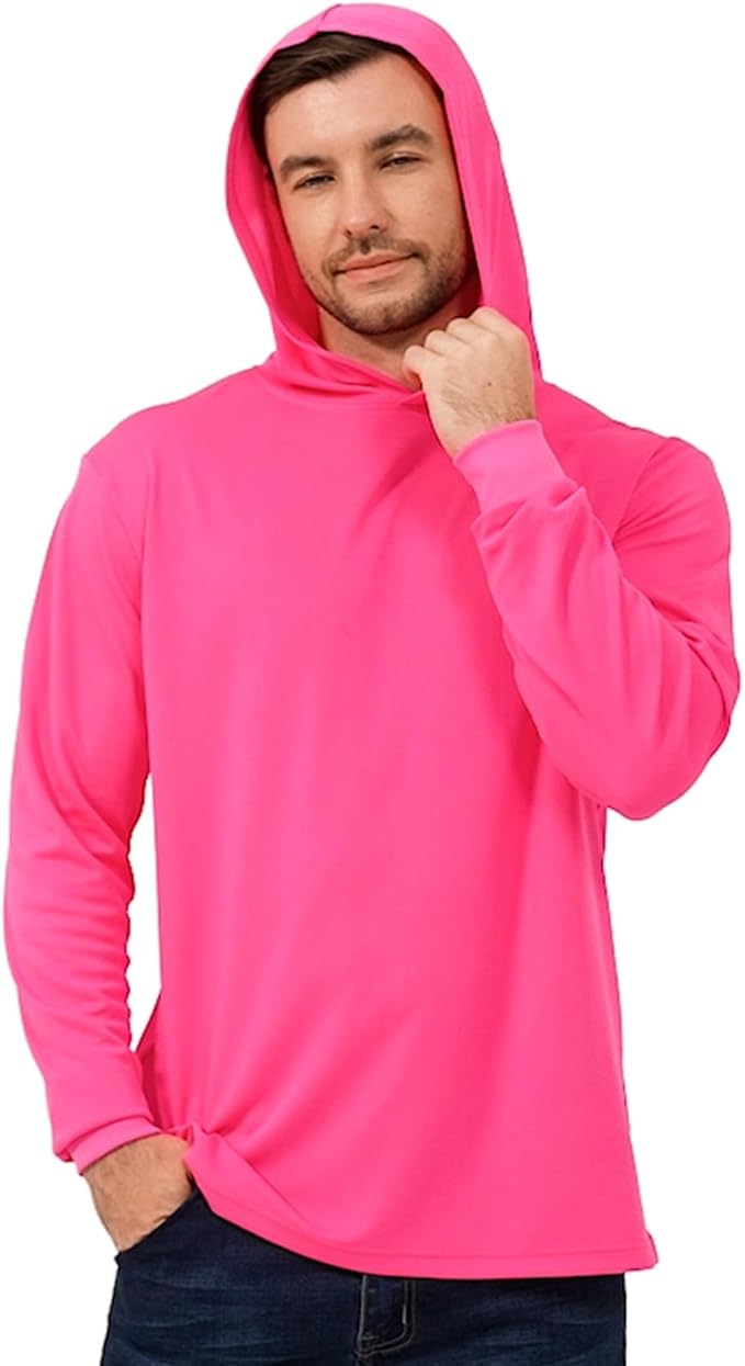ProtectX High Visibility Sun Protection Lightweight Long Sleeve Hoodie, UPF 50+ Quick-Dry, SPF UV Shirt, Active Wear