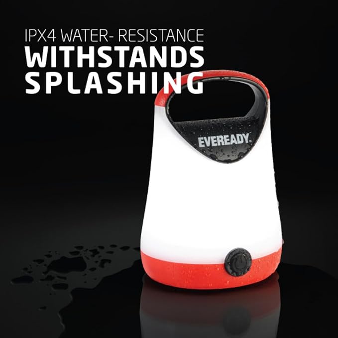 Eveready LED Camping Lantern, Bright Battery Powered Lantern, Water Resistant Hurricane Supplies, 100 Hour Run-time, Pack of 2