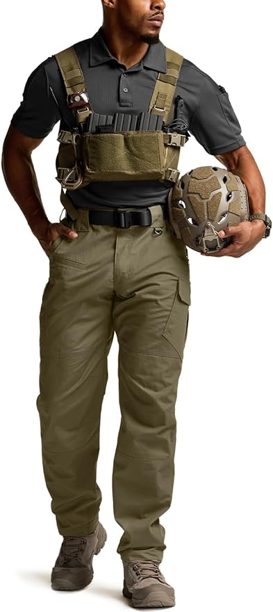 CQR Men's Tactical Pants, Water Resistant Ripstop Cargo Pants, Lightweight EDC Work Hiking Pants, Outdoor Apparel
