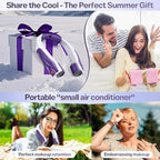 Neck Fan Rechargeable for Women: 6000mAh Battery Air Volume, 5S Fast Cooling Portable Personal Fan, 6 Speeds, No Hair Twisting - USB Quick Charge, Gift for Fashion Women, Bestie (Purple)
