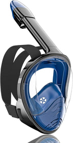 QingSong Full Face Snorkel Mask for Adults, Snorkeling Gear with Camera Mount, 180 Degree Panoramic View Snorkel Set Anti-Fog Anti-Leak