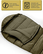 Bessport Mummy Sleeping Bag | 15-45 ℉ Extreme 3-4 Season Sleeping Bag for Adults Cold Weather– Warm and Washable, for Hiking Traveling & Outdoor Activities
