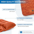 KingCamp Sleeping Pad for Camping, Ultralight Connectable Inflatable Sleeping Pad Camping Mattress with 6.3" Built-in Pillow & Foot Pump for Backpacking Hiking Tent Cot