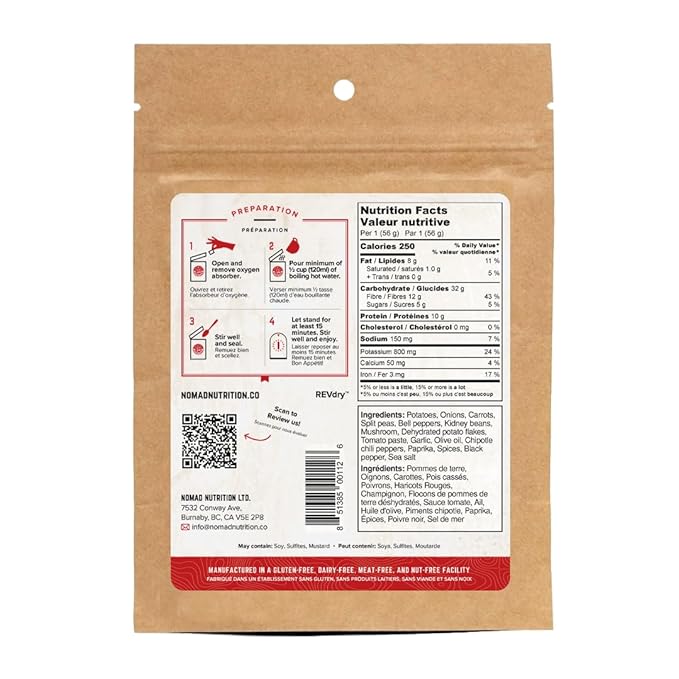 Nomad Nutrition Hungarian Goulash | Instant Freeze Dried Backpacking & Camping Food | Plant-Based, Non-GMO Hiking Meals with High-Energy, Vegan, Gluten-Free | 56g - 2 Pack