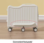 Ride-on Luggage for Kids, Children's Trolly Case with 6-Spinner Wheels & Retractable Cup Holder, Suitcase Stroller, Hardshell Carry On Suitcase(White,22in)