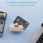 Small Portable Charger for iPhone,5000mAh PD Fast Charging Power Bank, Mini Plug-in Battery Pack Backup Charger Compatible with iPhone 14/14 Pro Max/13/13 Pro/12 Pro/11/XS/XR/X/8/7/6 etc- Light Orange