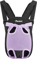 Pawaboo Pet Carrier Backpack, Adjustable Pet Front Cat Dog Carrier Backpack Travel Bag, Legs Out, Easy-Fit for Traveling Hiking Camping for Small Medium Dogs, Extra Large (Pack of 1), Black + Purple