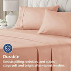 CGK Unlimited King Size Microfiber Pillowcase Set, 4 Pieces, Mauve