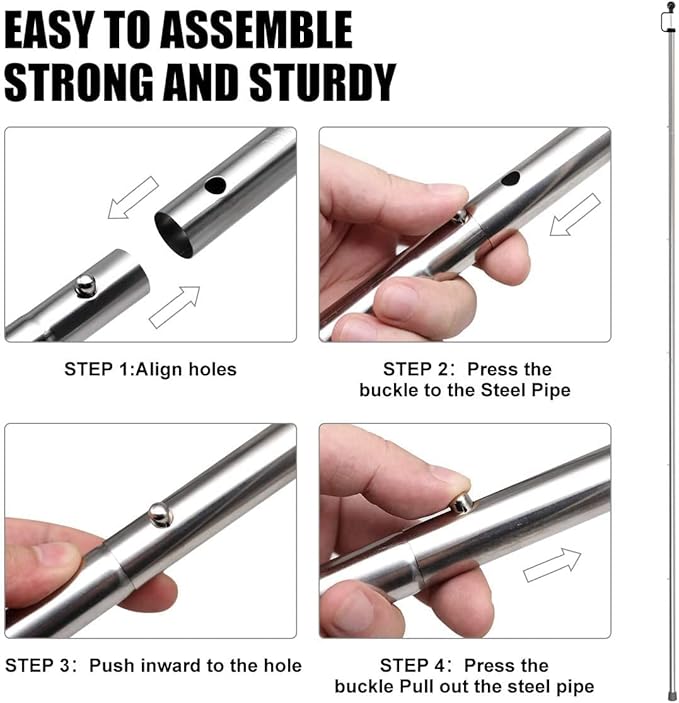 Tarp Poles Adjustable Heavy Duty 90 in Camping Tent Poles for Tarp Portable Telescoping Tent Poles for Awnings Canopy Rain Fly Shelter Set of 2