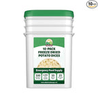 Freeze Dried Diced Potatoes 10-Bag Bucket, 64 Oz | Premium Emergency Food Supply 25 Year Shelf Life | Prepper Supplies, Survival Food, Off Grid Living Supplies | Valley Food Storage Packaged in USA