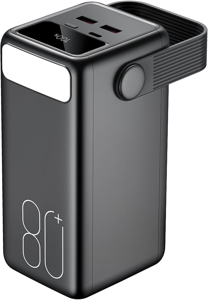 Portable Charger 80000mAh Power Bank, 22.5W Fast Charging USB C Battery Pack, 3 Outputs, LED Display & LED Light, External Huge Capacity Cell Phone Battery Bank for iPhone 16/15, Samsung, iPad, etc