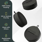 Roam Smart Tracker | Smart Bluetooth Item Finder Compatible with iOS & Android | Built-in Elastic Strap | Replaceable Battery | No Extra App or Subscription | 4-Pack, Blue, Black, Pink & Green