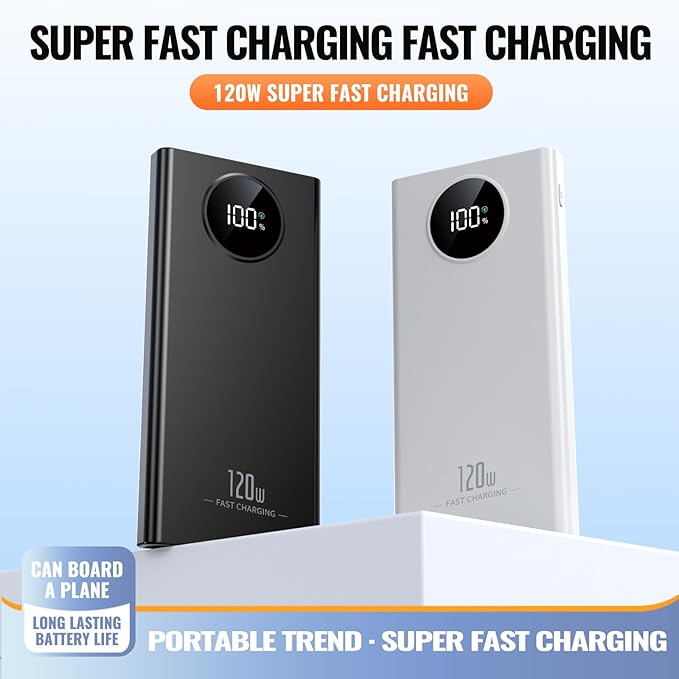 Portable Charger PowerBank, PD 20W Fast Charging, 20000mAh Power Bank with LCD display, 3 Outputs USB C Power Bank Fast Charging , For iPhone17/ 16/15/14/13 Pro Samsung Google iPad Tablet (Black)