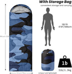 Sleeping Bags for Adults Youth Kids,3D Printing Camping Sleeping Bag for Girls Boys Lightweight Waterproof Cold/Warm Weather Sleeping Bag for 3 Seasons