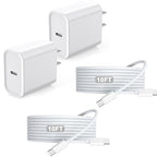 iPhone 17 16 Charger,2Pack USB C Wall Charger Block Chargers Fast Charging with 10FT USBC to C Woven Cable for iPhone 17/17 Pro/17 Pro Max/17 Air/iPhone 16/16 Plus/16 Pro Max/16E/15/15 Pro,iPad Pro