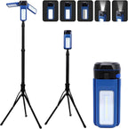 Camping Light Stand with Telescoping Pole - Rechargeable Solar Tent Lamp, Portable Cordless Camping Tent Light with 3 LED Heads, 5 Modes, 82" Tripod