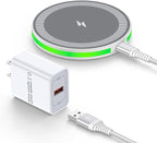 iPhone 17 16 Pro Max Wireless Charger Fast Charging Pad for iPhone 16e/17 Pro/Air/17/16/16 Plus/16 Pro/15/15 Pro Max/15 Plus/15 Pro/14, 15W Android Wireless Charger Station with QC3.0 Adapter