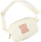 Gitus Personalized Gifts Birthday Gifts for Girls Fanny Pack Cross Body Bags with Initial Letter Preppy Stuff Gifts for Her Girlfriend Wife Sister Friends Mom (Ivory-H)