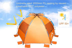 Oileus X-Large 4 Person Beach Tent Sun Shelter - Portable Sun Shade Instant Tent for Beach with Carrying Bag, Stakes, 6 Sand Pockets, Anti UV for Fishing Hiking Camping, Waterproof Windproof, Orange