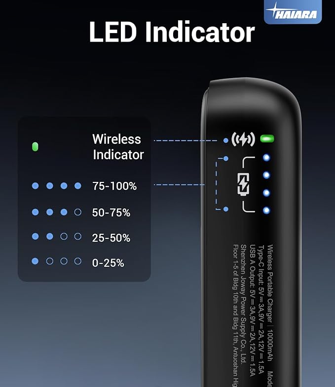 for Magsafe Battery Pack, 10000mAh Magnetic Portable Charger with USB-C 20W Fast Charging, Slim & Lightweight Wireless Power Bank for iPhone Air/17/16/15/14/13 Series, for Travel Cruise Essentials