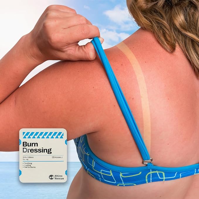 RHINO RESCUE 20 Pack 4" X 4" Burn Dressing, Burn Gel Cooling Soothing Cream Relief Burn First Aid Supplies (20)