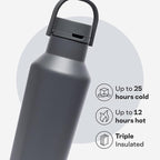 Corkcicle Classic Sport Canteen Insulated Water Bottle - Keeps Beverages Cold 25 Hours - Triple Insulated - Summer Drinkware Gift - Keeps Drinks Ice Cold - Leak-Proof Cap - 32 oz - Flint