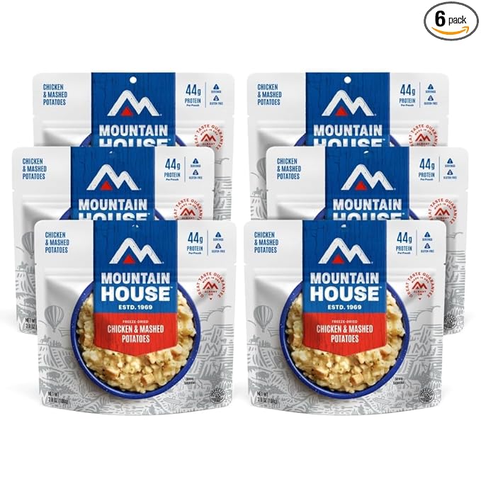 Mountain House GlutenFree Chicken & Mashed Potatoes FreezeDried Food for Camping, 12 Servings, 30Year ShelfLife