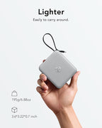 VRURC Portable Phone Charger 4 Built-in Cables, Fast Charging PD 20W Power Bank 10000mAh, USB C Mini Battery Pack for iPhone 16 15 14 Samsung Galaxy S23 Google Android Cell Phones(1 Pack)