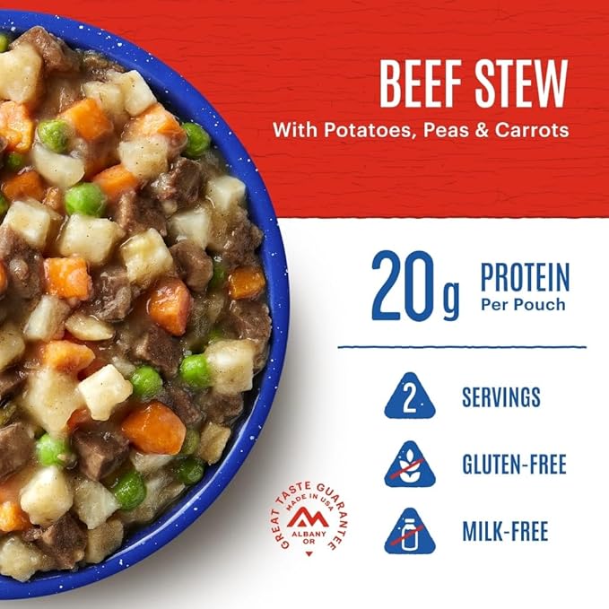 Mountain House Beef Stew | Freeze Dried Backpacking & Camping Food | 6-Pack | Gluten-Free