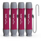 YWF01 Personal Filter Straw for Drinking Survival, Portable Water Purifier Filtration System Survival Gear and Supplies for Camping, Hiking, Travel, and Emergency Preparedness (Plum Red, Pack of 4)