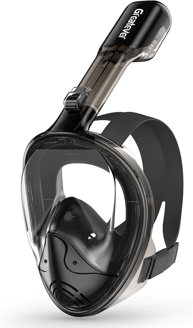 Greatever Full Face Snorkel Mask, Snorkeling Gear for Adults with Latest Dry Top Breathing System and Detachable Camera Mount, Foldable Snorkel Mask Adult, Snorkels Anti-Fog & Anti-Leak