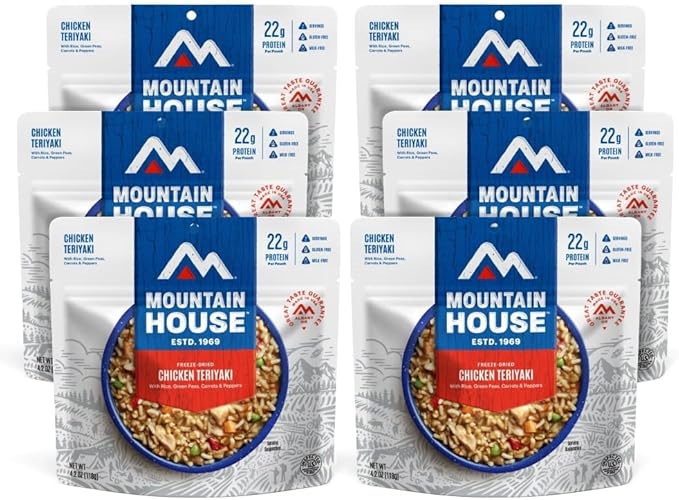 Mountain House Chicken Teriyaki | Freeze Dried Backpacking & Camping Food | 6-Pack | Gluten-Free