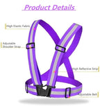 Reflective Running Vest 2-10 Pack, High Visibility Reflective Gear Night Cycling Safety Vest Strap for Men Women Kids