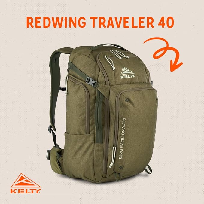 Kelty | Redwing Traveler Backpacks, Travel Pack for Adventure Travel | Burnt Olive & Black