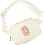 Gitus Personalized Gifts Birthday Gifts for Girls Fanny Pack Cross Body Bags with Initial Letter Preppy Stuff Gifts for Her Girlfriend Wife Sister Friends Mom (Ivory-Q)