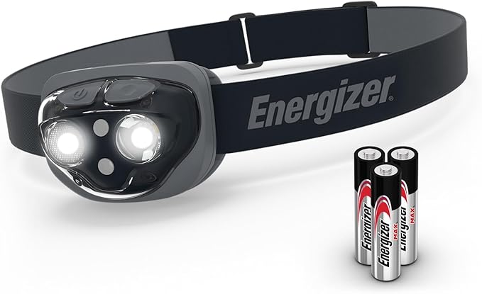 Energizer Vision HD+ LED Headlamp, Water Resistant Bright Headlamp with Digital Focus, Camping Gear and Emergency Light, Batteries Included, Pack of 1