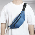 5PCS Crossbody Fanny Pack Bulk,Large Capacity Waist Bag with 4-Zipper Pockets Adjustable Strap Fanny Packs Waterproof Oxford Cloth Travel Belt Bag for Outdoor Shopping Travel Men Women,Blue