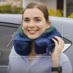 Cabeau Softest Neck Pillow Ever for Travel – Evolution Earth Deluxe – 360° Head, Neck and Chin Support for Sleeping – Sustainable Memory Foam - Buttery Soft Fabric with Compact Carrying Case (Water)