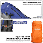 70L Camping Hiking Backpack with Rain Cover Waterproof Backpacking Backpack for Hiking Treeking Climbing Outdoor
