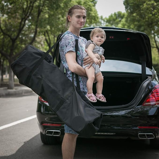 INFANZIA 45inch Sports Duffel Travel Bag, 115L Extra Large Duffel Luggage Bag with Upgrade Zipper, Water Resistant & Foldable Equipment Storage Bag for Camping Tent Tripod Fishing, 2PCS