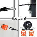 Retractable Portable Clothesline for Travel，Tri-Braided Clothing line with Strong Suction Cups and Metal Hooks, for Indoor Laundry Drying line,Outdoor Camping Accessories, Without Clothes Clips