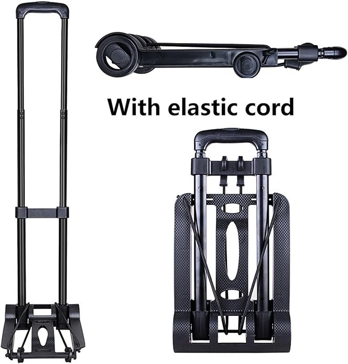 Folding Dolly Hand Truck, 110 lbs Capacity, 2 Wheel Luggage Cart, Compact and Portable for Travel, Shopping, Airport