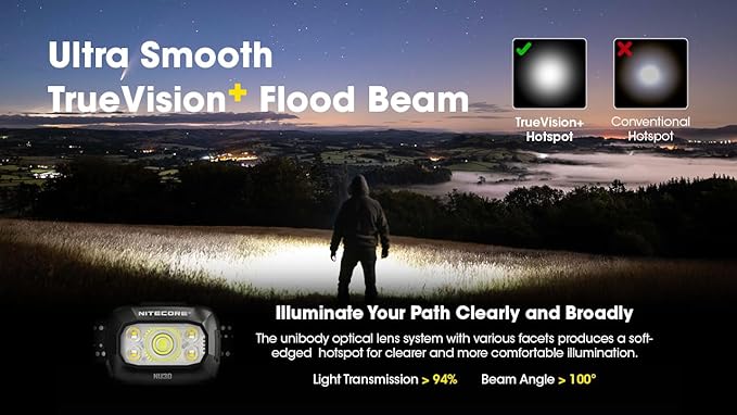 Nitecore NU30 500 Lumen LED Rechargeable Headlamp with White and Red Beams