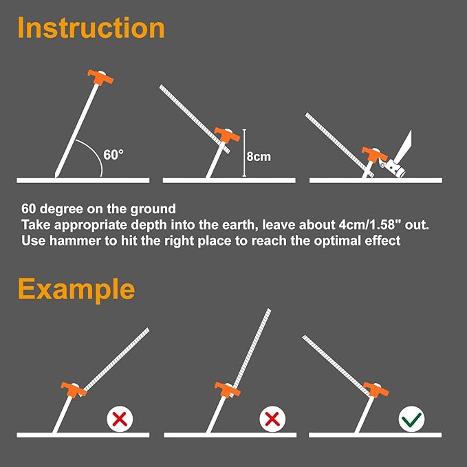 ABCCANOPY 10 Inch Tent Stakes 10 Pcs Non-Rust Metal Ground Anchors, Heavy Duty Spikes with 4 Ropes for Outdoor Camping, Reddish Orange